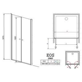 Душевая дверь Radaway EOS DWD 100 прозрачное стекло